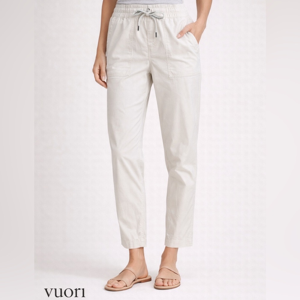 Vuori Ripstop Khaki Drawstring Pants, Size Large (L) Organic Cotton